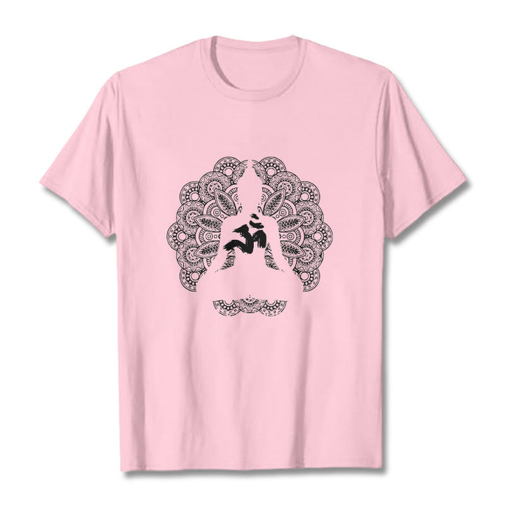 Koszulka z nadrukiem Buddha Stones Pure Color Mandala Om Symbol Pattern - Jasnoróżowy - 2XL - image 12