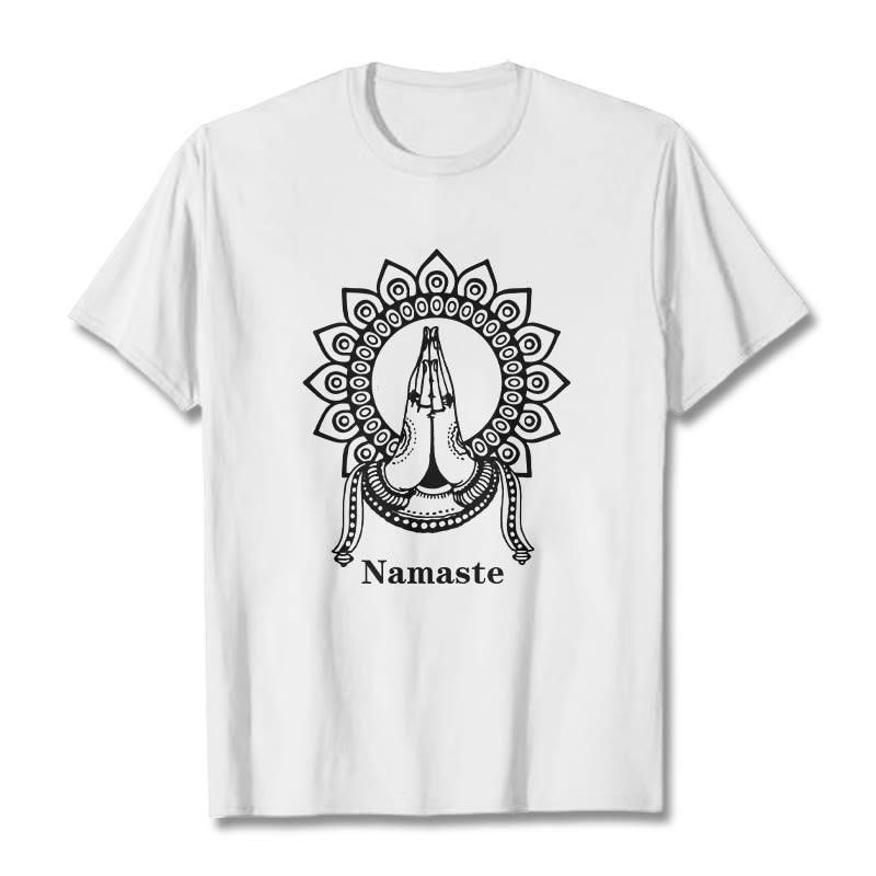 T-shirt z motywem mandali i Buddha Stones - Biały - 2XL - image 5