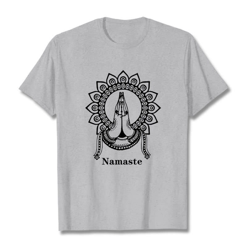 T-shirt z motywem mandali i Buddha Stones - Jasnoszary - 2XL - image 20