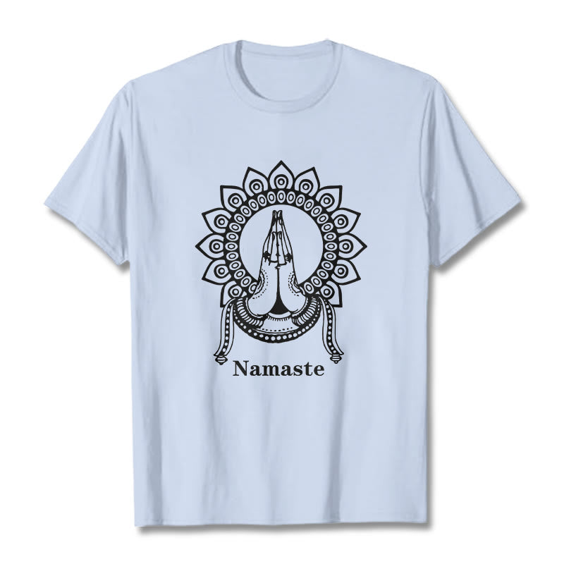 T-shirt z motywem mandali i Buddha Stones - Jasnoniebieski - 2XL - image 19