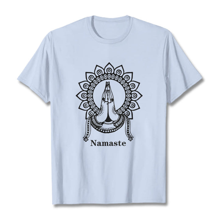 T-shirt z motywem mandali i Buddha Stones - Jasnoniebieski - 2XL - image 18