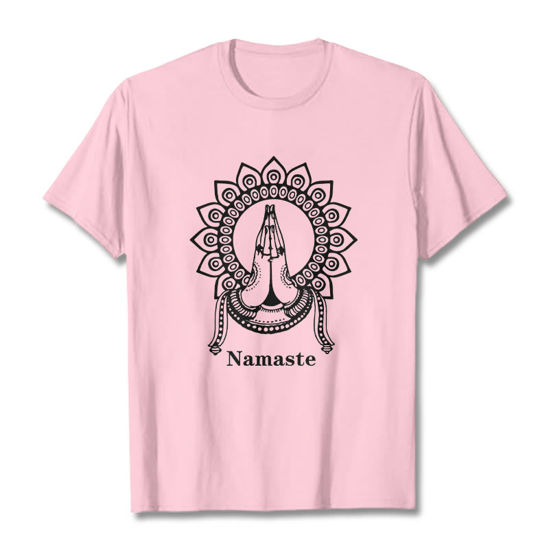 T-shirt z motywem mandali i Buddha Stones - Jasnoróżowy - 2XL - image 12