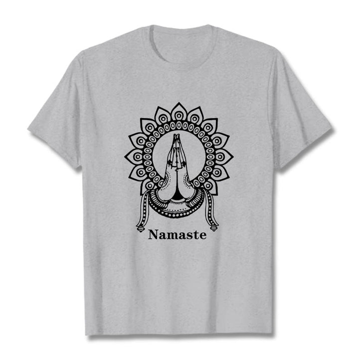 T-shirt z motywem mandali i Buddha Stones - Jasnoszary - 2XL - image 19