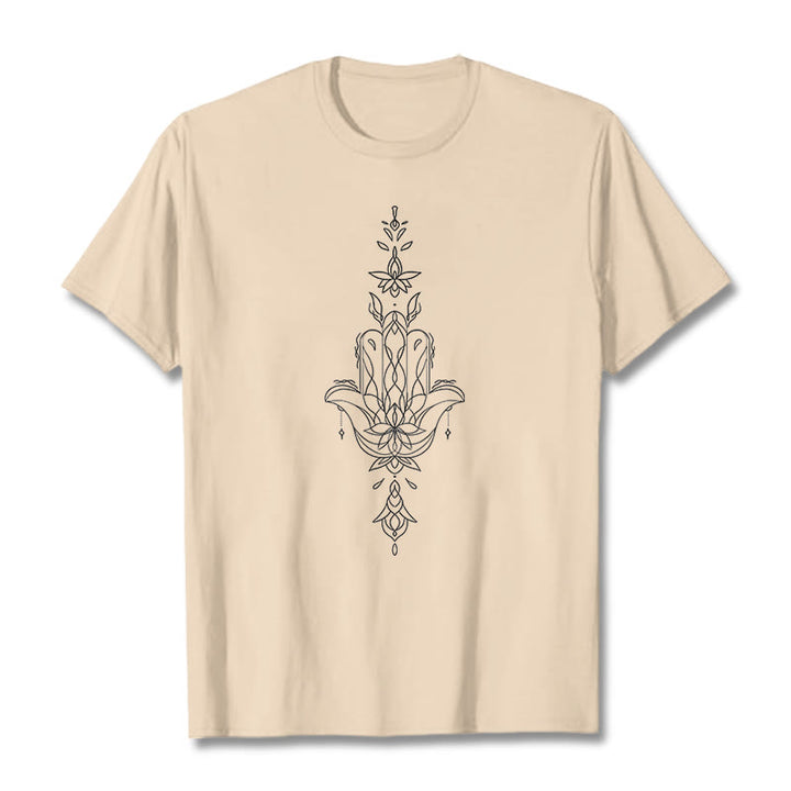 Koszulka z nadrukiem Buddha Stones Hamsa Ręka Kwiat Lotosu - For - 2XL - image 9