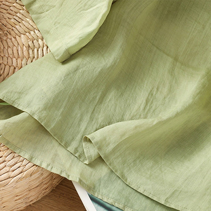 Buddha Stones Koszula damska z krótkim rękawem i okrągłym dekoltem, haftowana w kwiaty, bawełniana, poliestrowa - image 19