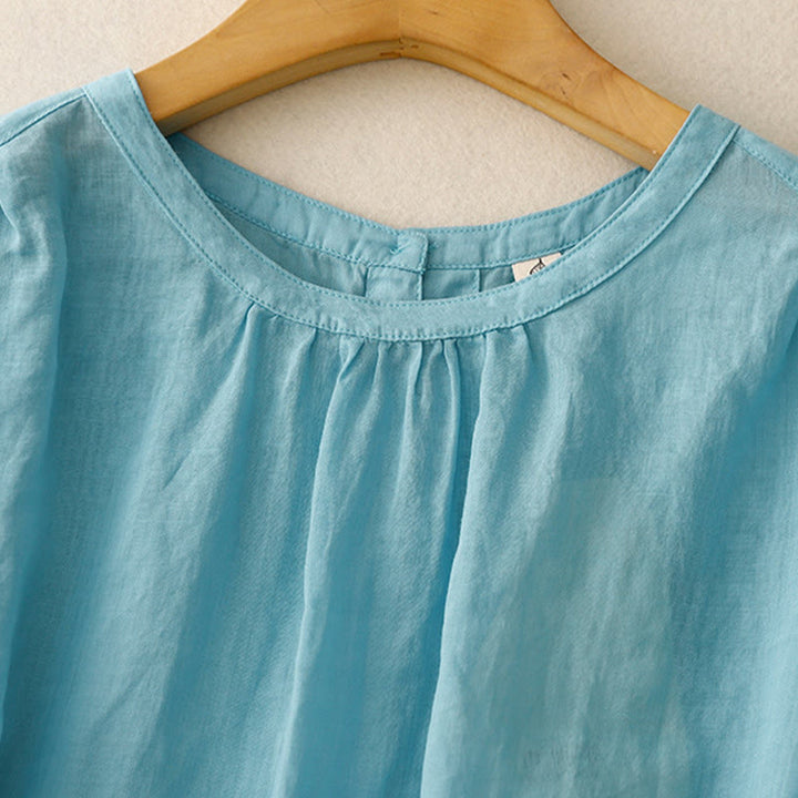 Koszulka damska z okrągłym dekoltem i bawełnianym poliestrem Buddha Stones Casual Plain - image 10