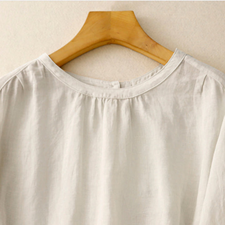 Koszulka damska z okrągłym dekoltem i bawełnianym poliestrem Buddha Stones Casual Plain - image 14