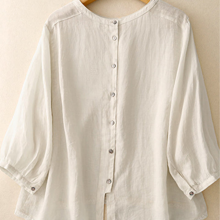 Koszulka damska z okrągłym dekoltem i bawełnianym poliestrem Buddha Stones Casual Plain - image 15