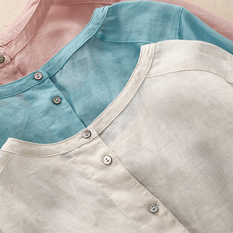 Koszulka damska z okrągłym dekoltem i bawełnianym poliestrem Buddha Stones Casual Plain - image 23