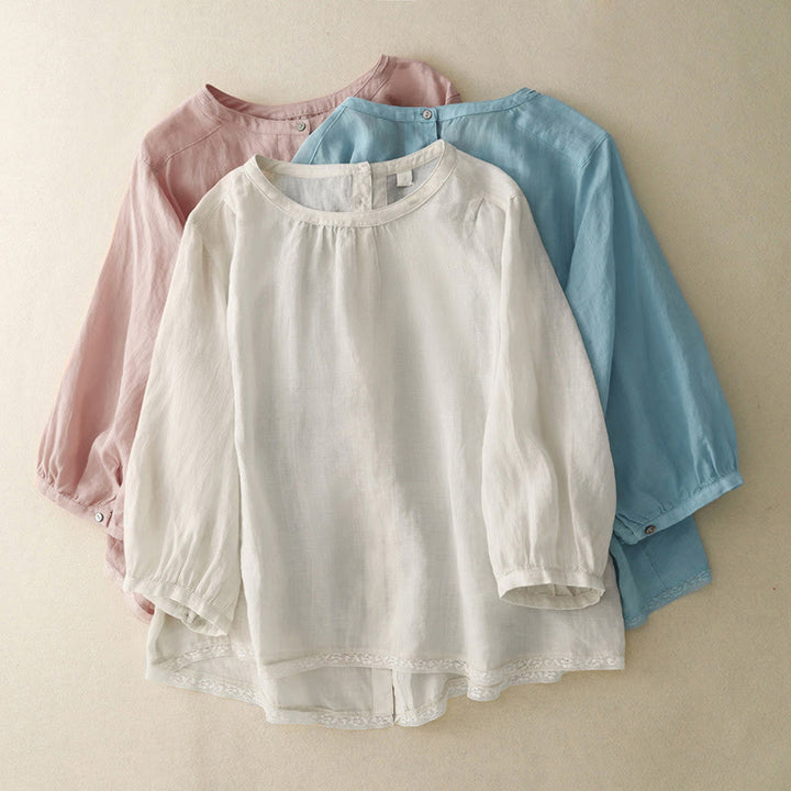 Koszulka damska z okrągłym dekoltem i bawełnianym poliestrem Buddha Stones Casual Plain - image 24