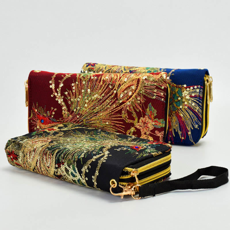 Buddha Stones Paw Dwustronny haftowany portfel na gotówkę Portfel na zakupy - image 0