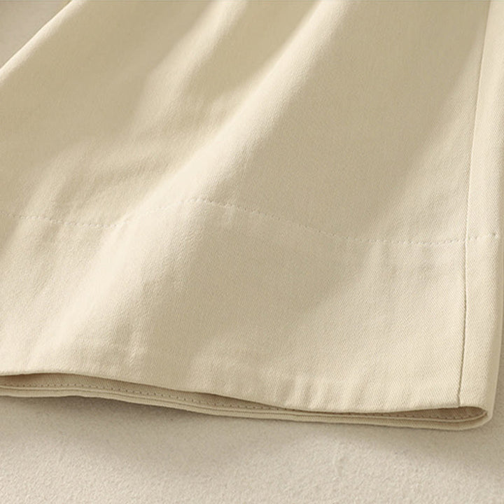 Damskie spodnie bawełniane z szerokimi nogawkami i kieszeniami, z koronką, z Buddha Stones , w jednolitym kolorze - image 5