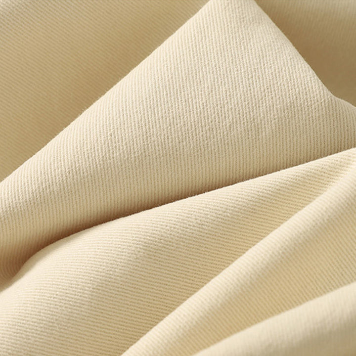 Damskie spodnie bawełniane z szerokimi nogawkami i kieszeniami, z koronką, z Buddha Stones , w jednolitym kolorze - image 4