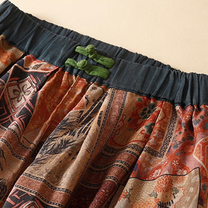 Spodnie haremowe damskie w stylu retro casual z chińskimi guzikami i żabą z motywem Buddha Stones i kieszeniami - image 15