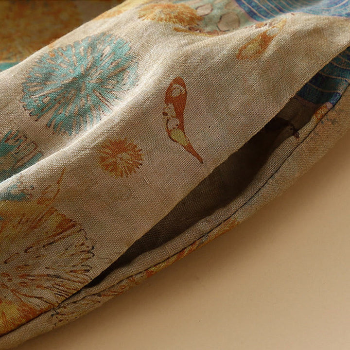 Spodnie haremowe damskie w stylu retro casual z chińskimi guzikami i żabą z motywem Buddha Stones i kieszeniami - image 10