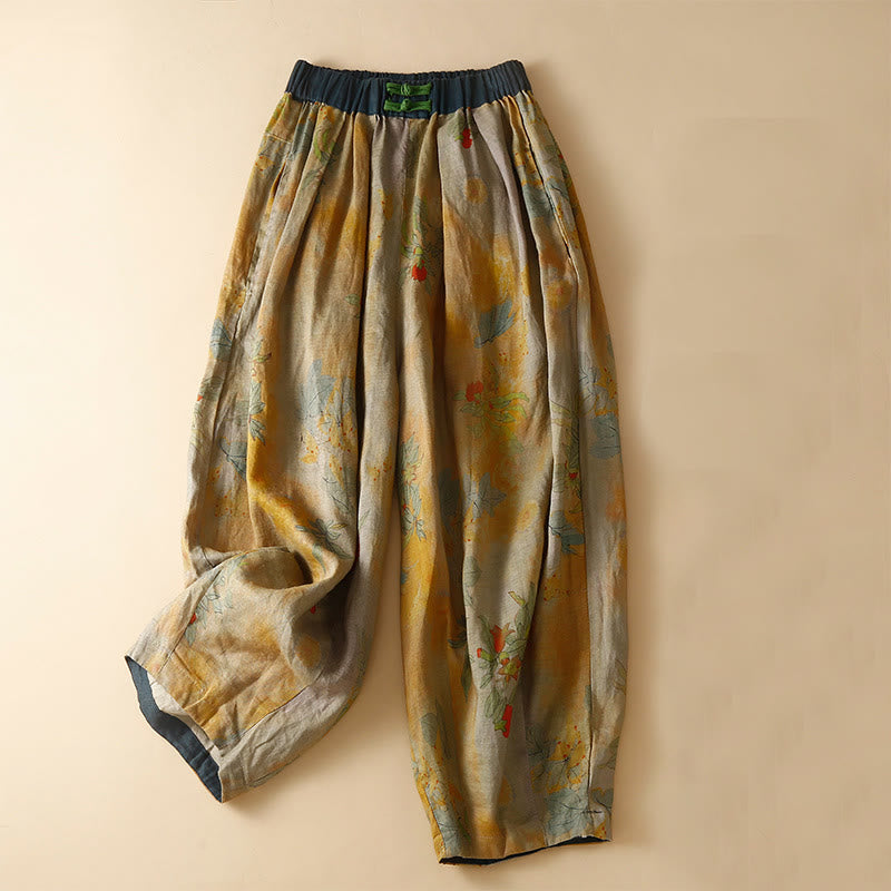 Spodnie haremowe damskie w stylu retro casual z chińskimi guzikami i żabą z motywem Buddha Stones i kieszeniami - Nawłoć - US8-10，UK/AU12-14，EU40-42 (2XL) - image 1