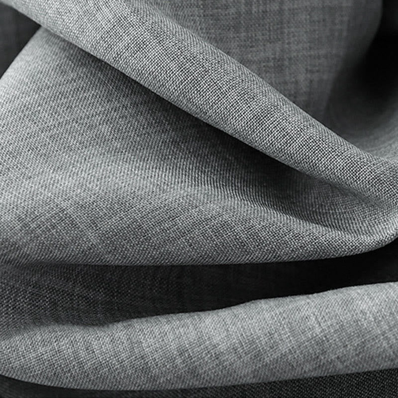 Damskie spodnie z szerokimi nogawkami z bawełny i lnu z kieszeniami, gładkie, jasnostalowo-niebieskie, z Buddha Stones - image 6