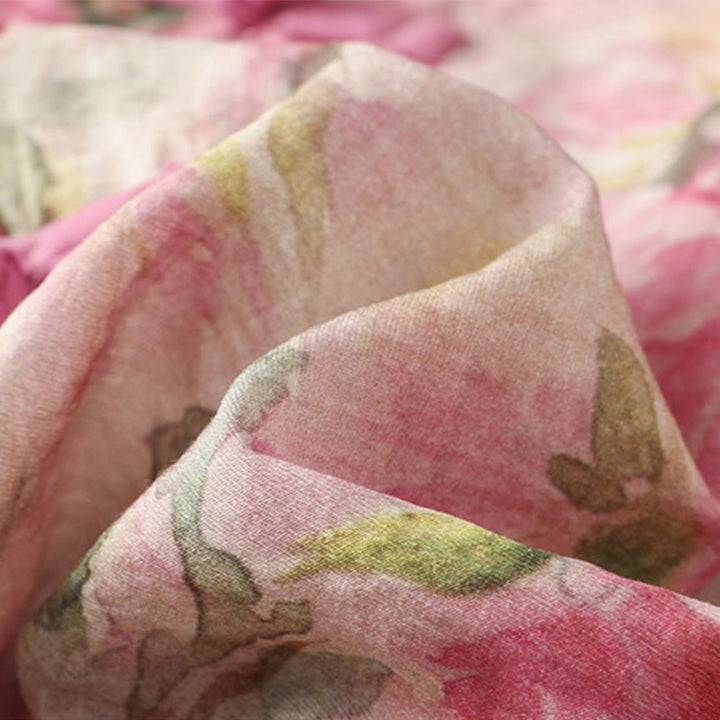 Koszula damska z bawełny z nadrukiem w Buddha Stones , kwiatowym wzorem w żaby chińskie, zapinana na guziki, z rękawem trzy czwarte - image 12