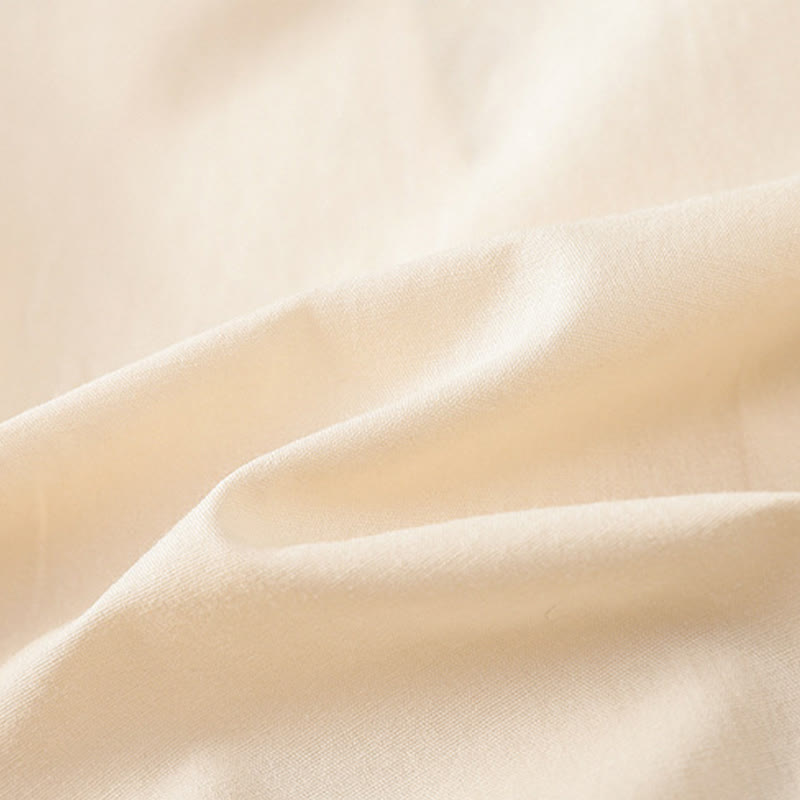 Damska koszulka z bawełny i lnu z haftem w stylu retro "Buddha Stones" i sznurowaniem, z rękawami trzy czwarte - image 7