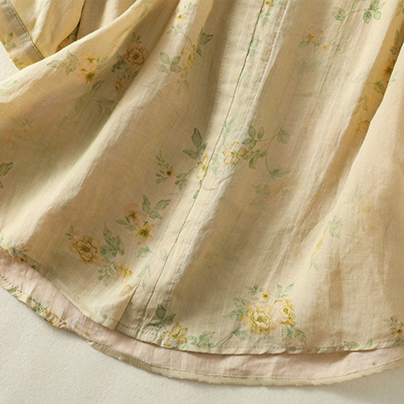 Koszula damska bawełniana z nadrukiem Buddha Stones i żabami, z klapami i krótkim rękawem - image 21