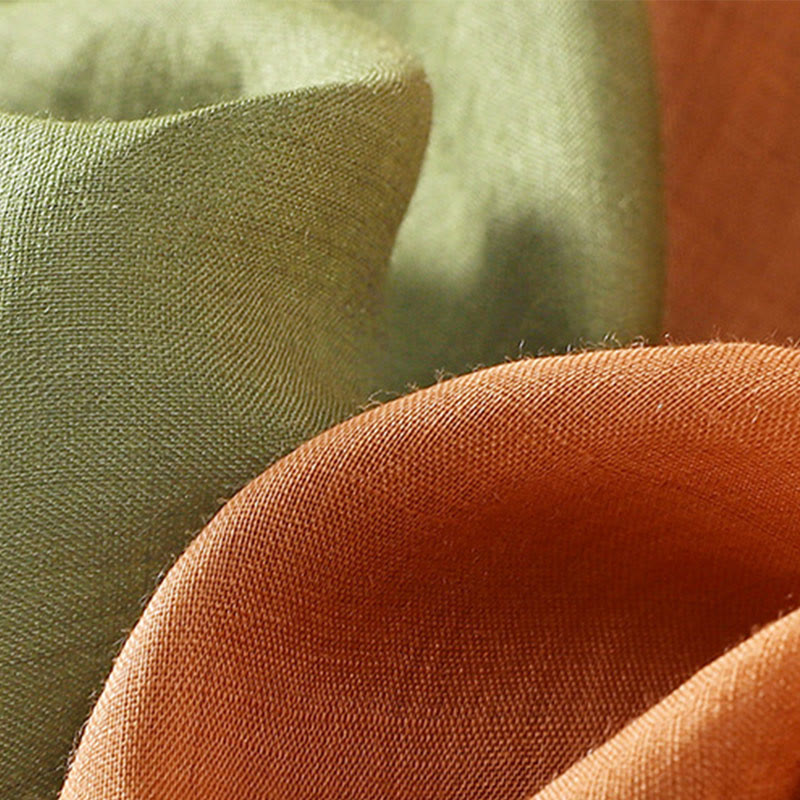 Damska bawełniana lniana koszulka z krótkim rękawem i haftem "Buddha Stones" z kwiatowym wzorem i rozcięciem u dołu - image 21