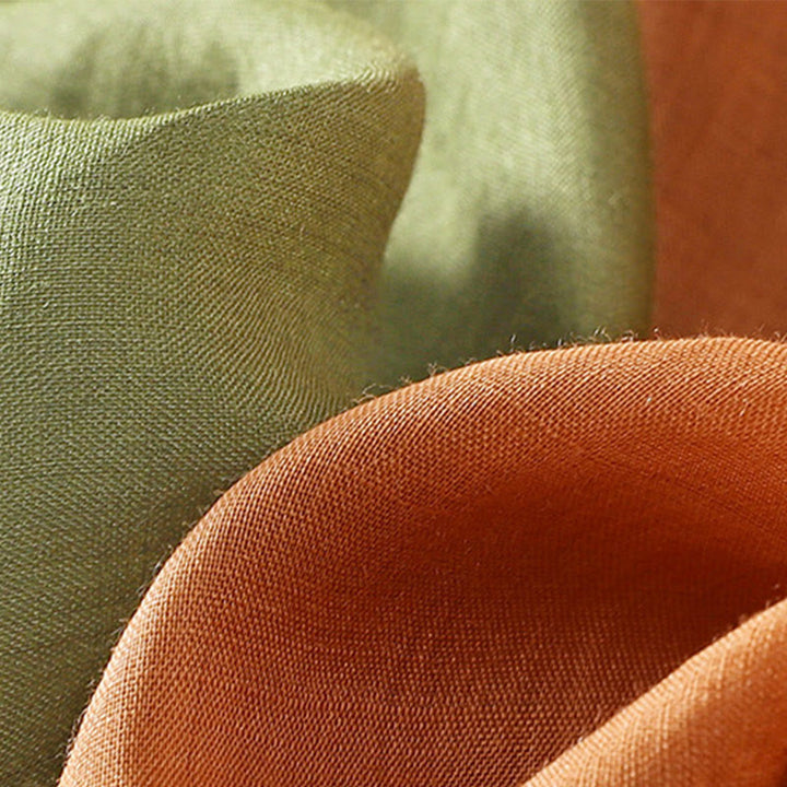 Damska bawełniana lniana koszulka z krótkim rękawem i haftem "Buddha Stones" z kwiatowym wzorem i rozcięciem u dołu - image 21