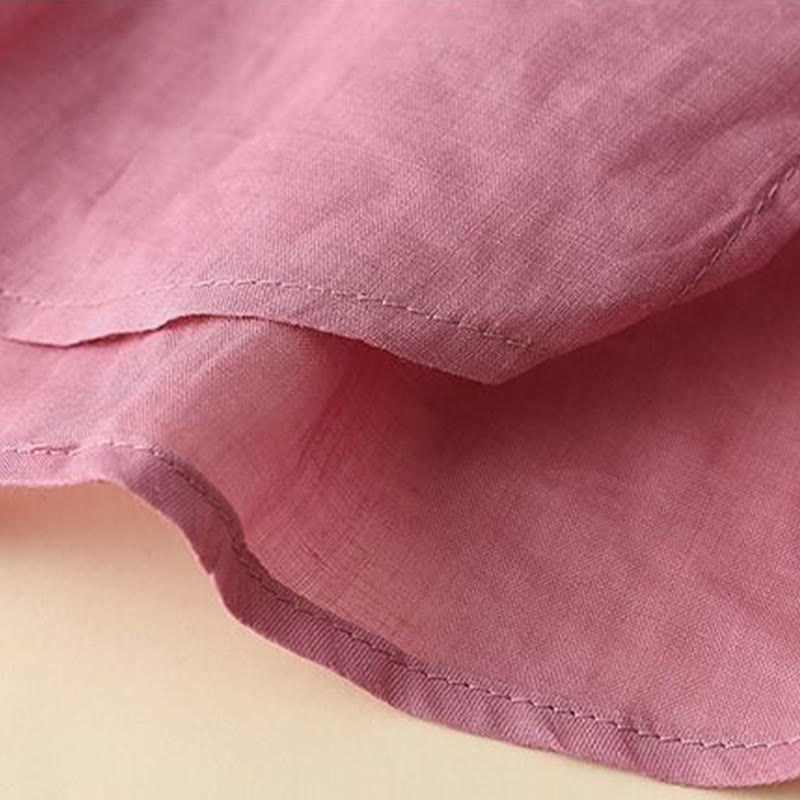 Letnia koszulka damska z bawełny i lnu z haftem "Buddha Stones" i rękawami typu "lattern" - image 14