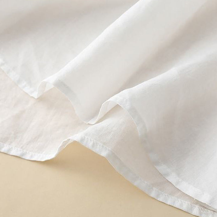 Letnia koszulka damska z bawełny i lnu z haftem "Buddha Stones" i rękawami typu "lattern" - image 9