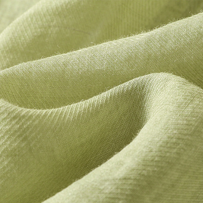 Koszula damska z bawełny i lnu z haftem "Buddha Stones" i jednym rękawem w stylu "trzy czwarte" - image 9