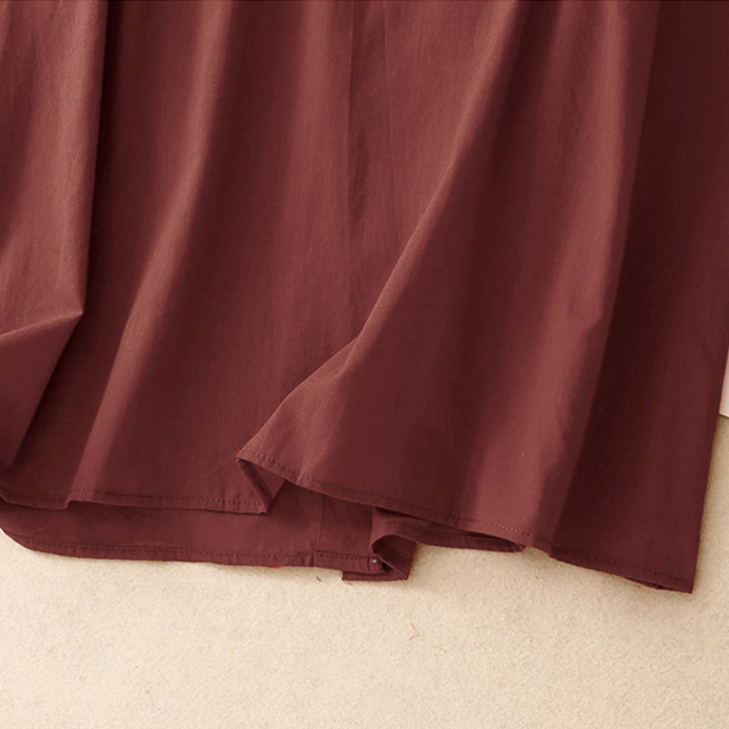 Koszula damska z krótkim rękawem z bawełny " Buddha Stones Summer Pure Color" z falbankami i plisami - image 17