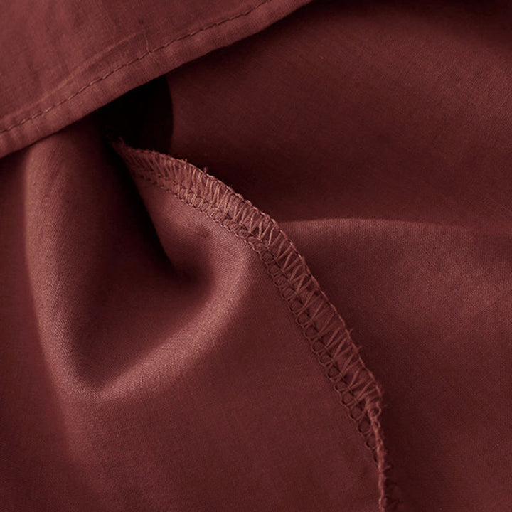 Koszula damska z krótkim rękawem z bawełny " Buddha Stones Summer Pure Color" z falbankami i plisami - image 16