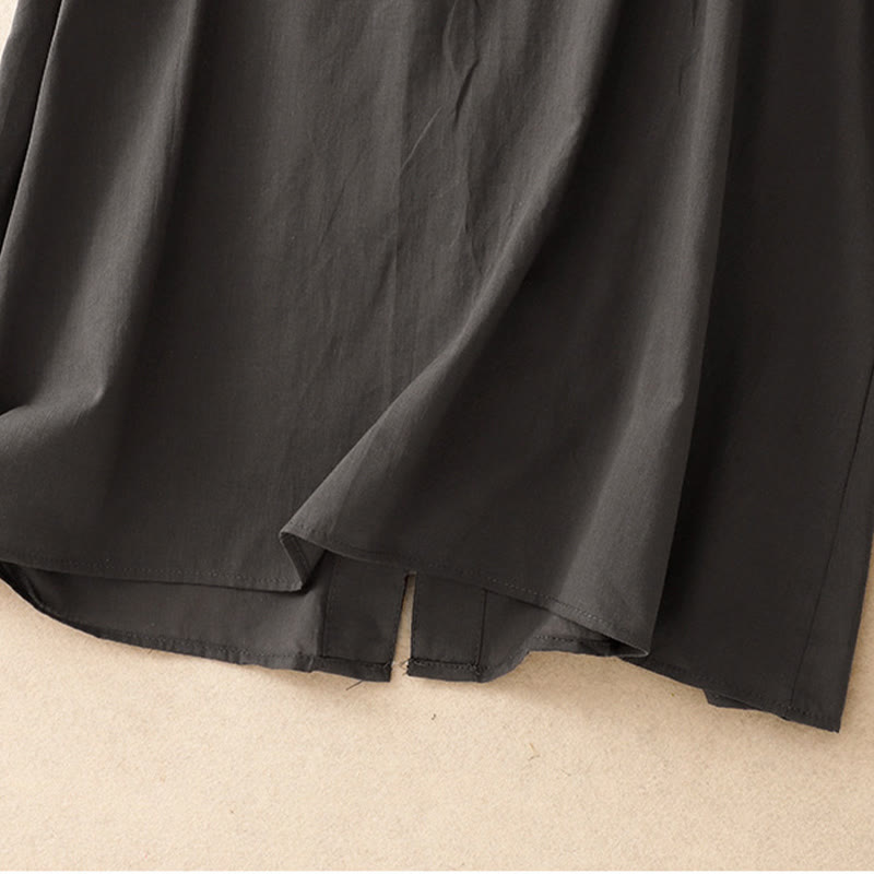 Koszula damska z krótkim rękawem z bawełny " Buddha Stones Summer Pure Color" z falbankami i plisami - image 8