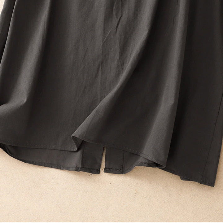 Koszula damska z krótkim rękawem z bawełny " Buddha Stones Summer Pure Color" z falbankami i plisami - image 8