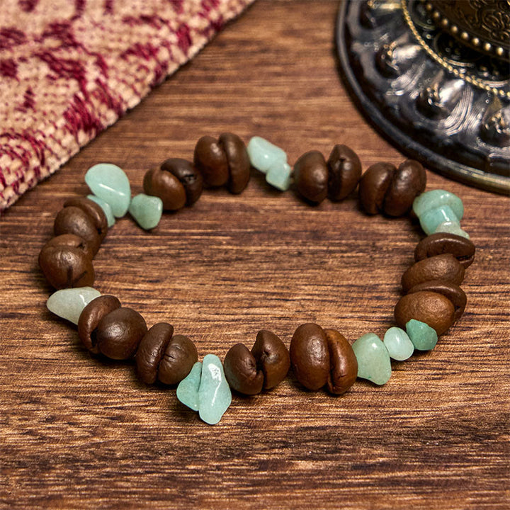 Buddha Stones Ręcznie Robione Naturalne Ziarna Kawy Ametyst Cytryn Amazonit Nieregularna Bransoletka Kryształowa - Ziarna kawy Amazonite (obwód nadgarstka 14-17 cm) - image 11