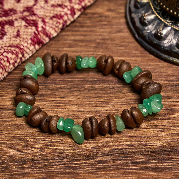 Buddha Stones Ręcznie Robione Naturalne Ziarna Kawy Ametyst Cytryn Amazonit Nieregularna Bransoletka Kryształowa - Zielone Ziarna Kawy Awenturynowej (Obwód Nadgarstka 14-17 cm) - image 26