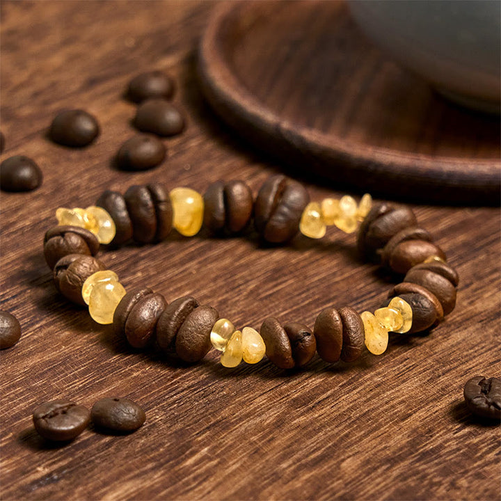 Buddha Stones Ręcznie Robione Naturalne Ziarna Kawy Ametyst Cytryn Amazonit Nieregularna Bransoletka Kryształowa - image 7
