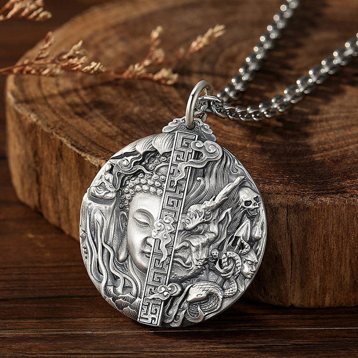 Naszyjnik z wisiorkiem z motywem współczucia, Buddha Stones z motywem demona - image 3