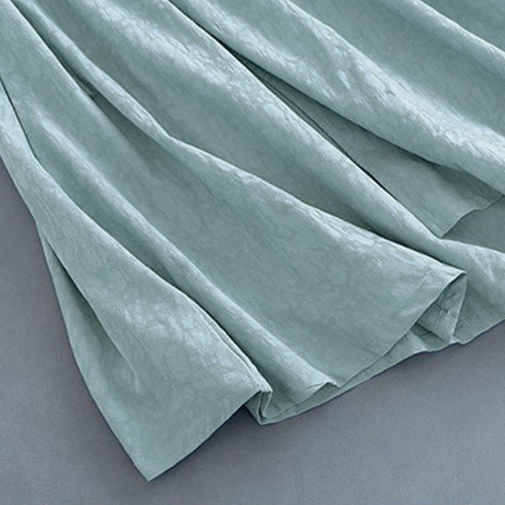 Sukienka midi z bawełny i lnu Buddha Stones w stylu casual, prosta, z żabim guzikiem i sznurowaniem po bokach - image 11