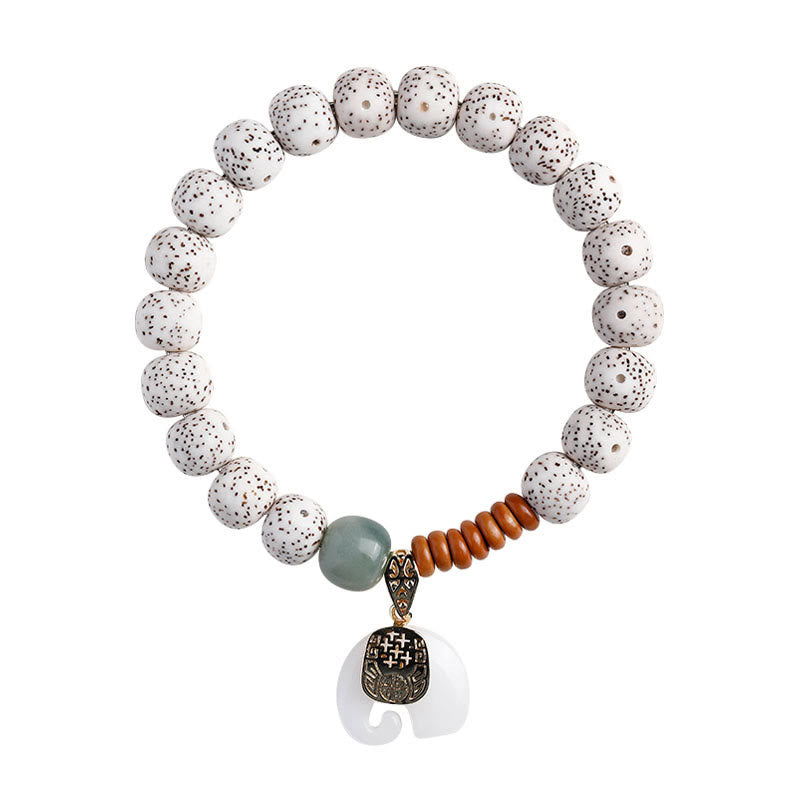 Bransoletka z ręcznie polerowanych Buddha Stones z motywem gwiazdy i księżyca Bodhi, wzorem słonia i wewnętrznym spokojem - image 13
