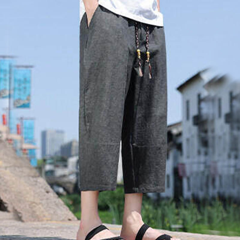 Buddha Stones z elastycznej tkaniny z kieszeniami i tkanymi koralikami w talii w rozmiarze 7-8 - image 1