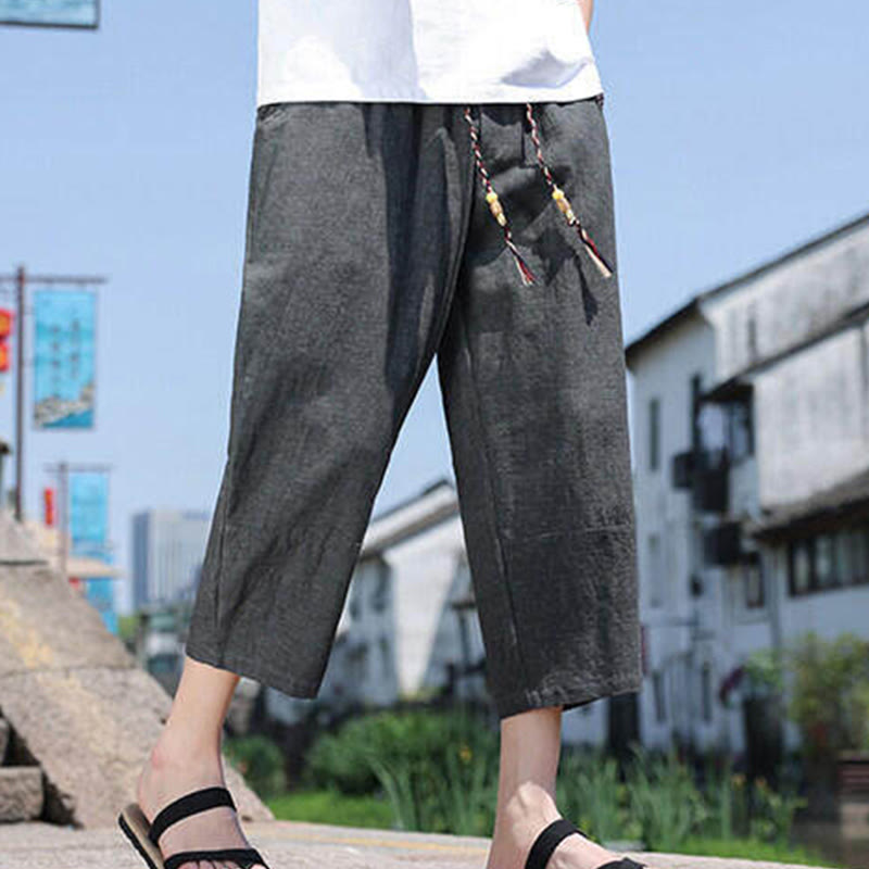 Buddha Stones z elastycznej tkaniny z kieszeniami i tkanymi koralikami w talii w rozmiarze 7-8 - DarkSlateGray - US/UK/AU46， EU56 (5XL) - image 0