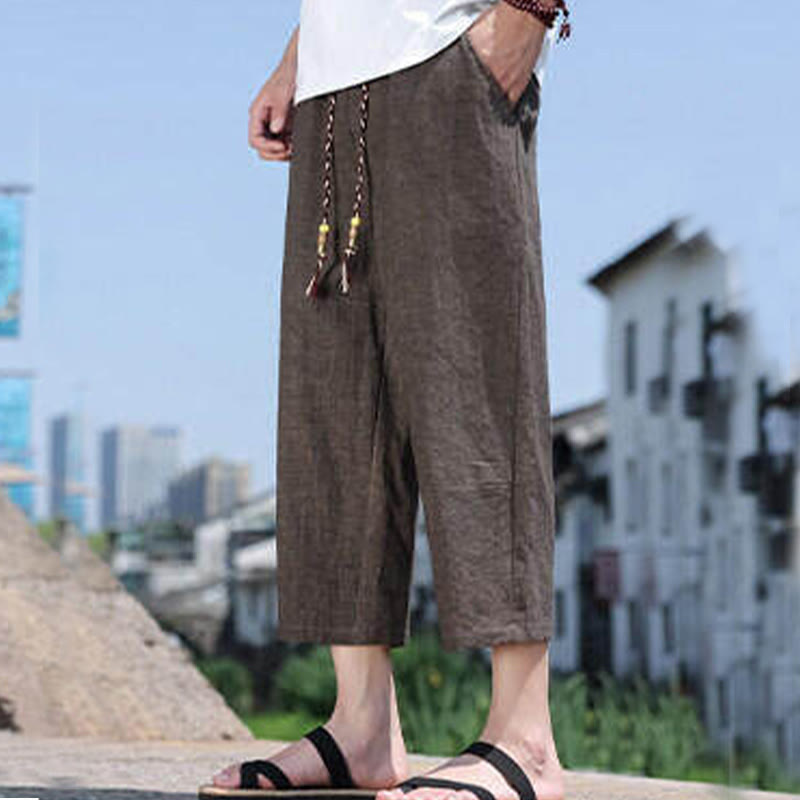 Buddha Stones z elastycznej tkaniny z kieszeniami i tkanymi koralikami w talii w rozmiarze 7-8 - SaddleBrown - US/UK/AU46， EU56 (5XL) - image 18