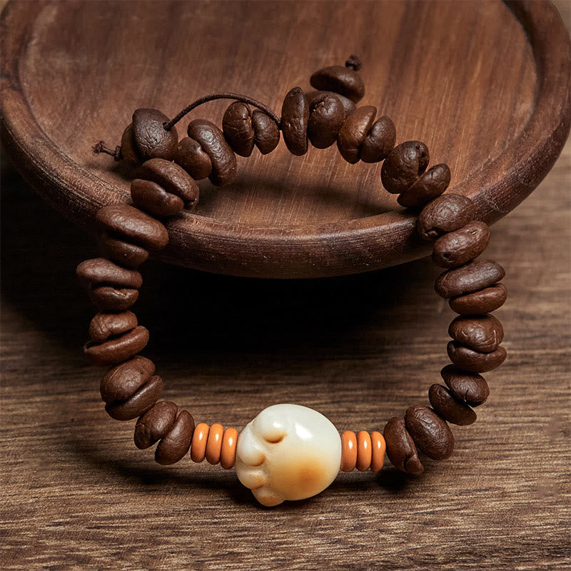 Buddha Stones Naturalne Łapki Kociej Kawy Ziarna Bodhi Bransoletka Koraliki - image 2
