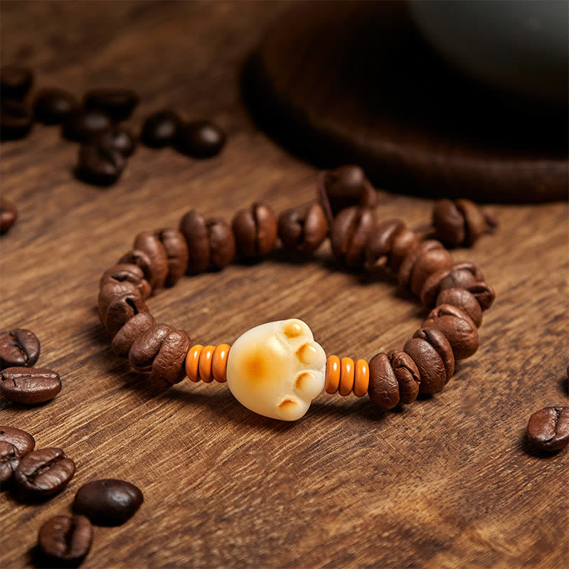Buddha Stones Naturalne Łapki Kociej Kawy Ziarna Bodhi Bransoletka Koraliki - image 3
