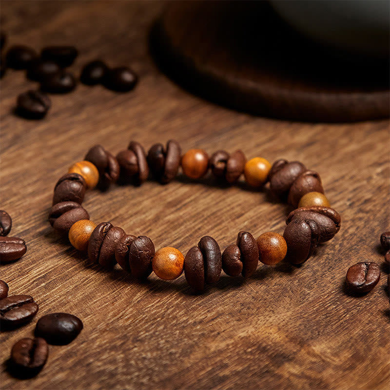 Bransoletka Buddha Stones Natural Coffee Beans Green Sandałowiec Pozytywny - image 3