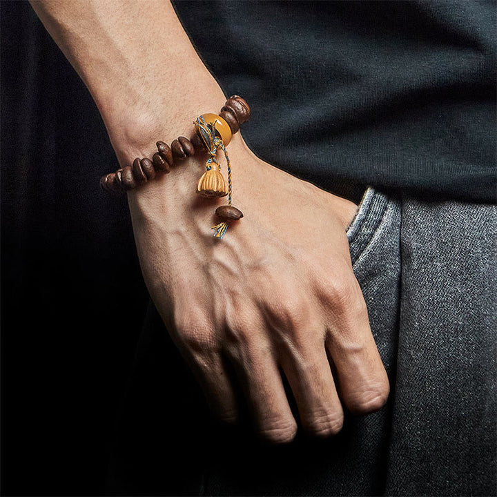 Buddha Stones Naturalne Lotos Seedpod Kawy Ziarna Drewna Wenge Bodhi Bransoletka Nasion - image 5