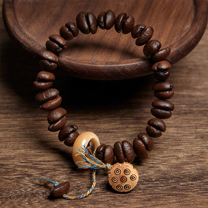 Buddha Stones Naturalne Lotos Seedpod Kawy Ziarna Drewna Wenge Bodhi Bransoletka Nasion - image 2