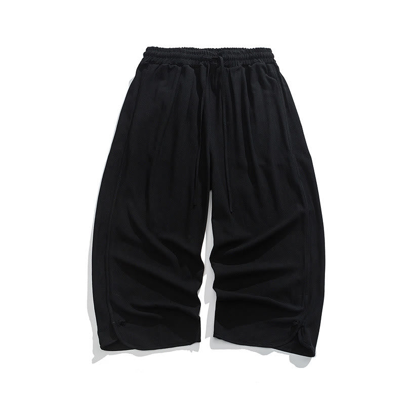 Spodnie męskie z bawełny i lnu, luźne, luźne, z guzikami żabki, o długości 7-8, z kieszeniami, z Buddha Stones - image 15