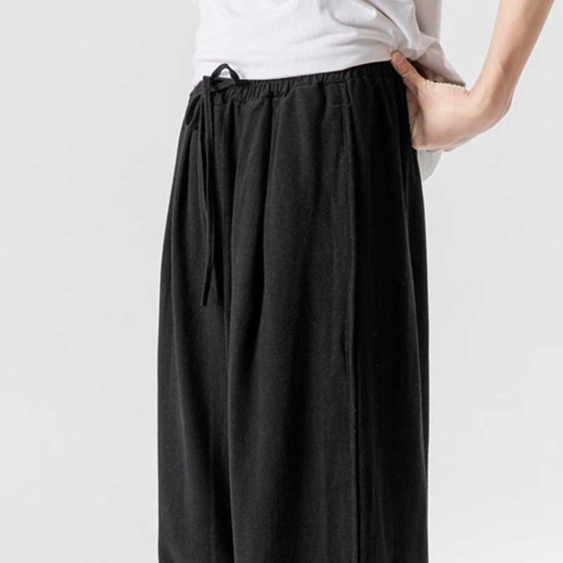 Spodnie męskie z bawełny i lnu, luźne, luźne, z guzikami żabki, o długości 7-8, z kieszeniami, z Buddha Stones - image 21