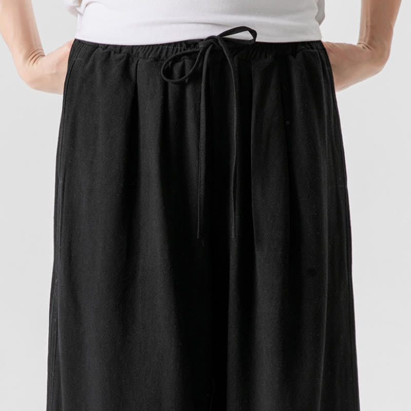 Spodnie męskie z bawełny i lnu, luźne, luźne, z guzikami żabki, o długości 7-8, z kieszeniami, z Buddha Stones - image 24